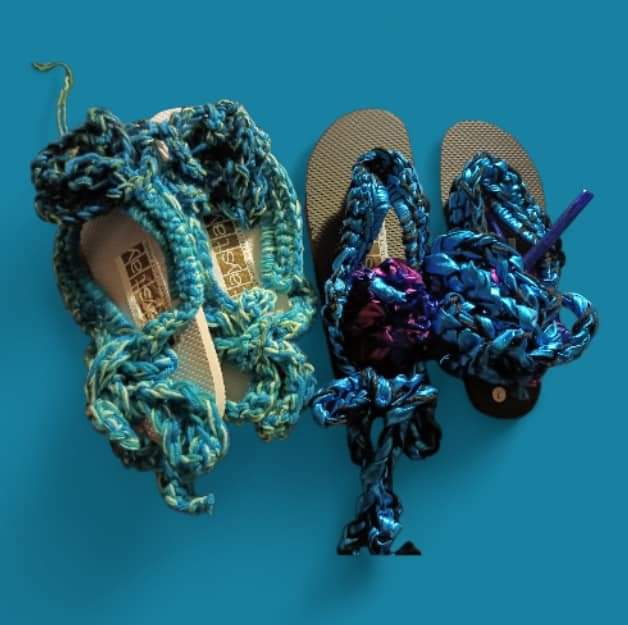 STAY by Stacey Angela hand Crocheted Flip Flops  image 0